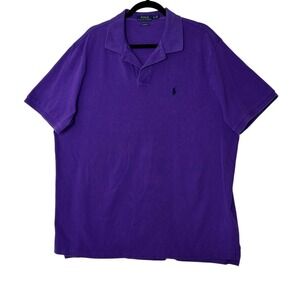 Ralph Lauren POLO Shirt Men's XL‎ Classic Fit Short Sleeve Collar Purple Career